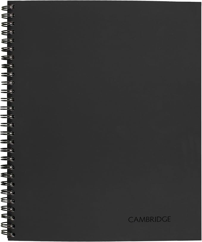 Cambridge Limited Business Notebook, Legal Ruled Paper, 6-3/4" x 9-1/2", 80 Sheets, Flexible Soft Touch Cover, Wirebound, Gray (06672)