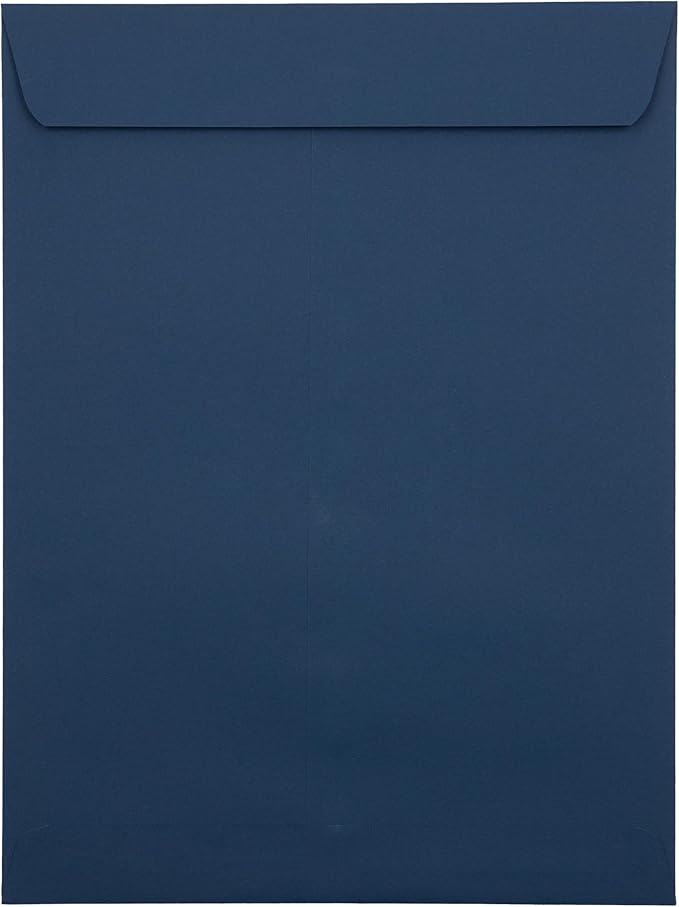 LUXPaper 9 x 12 Open End Envelopes | Peel & Press | Navy Blue | 80lb. Text | 50 Qty