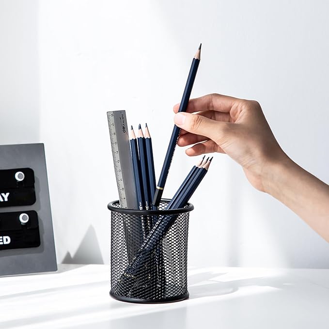 Pen Holder Pencil Organizer Mesh Cup Marker Tape Clip Scissors Container for Office Desk School Student and Teacher