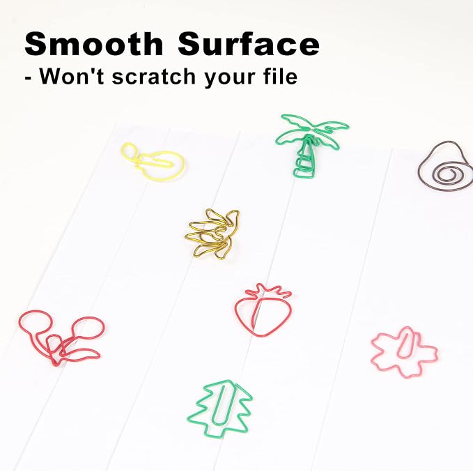 Plant Shaped Paper Clips 80-Count: 16 Cute Funny Paper Clips Assorted Colors - Rust-Resistant - Holds 50 Sheets Fun Office Supplies Bookmark Clips School Home