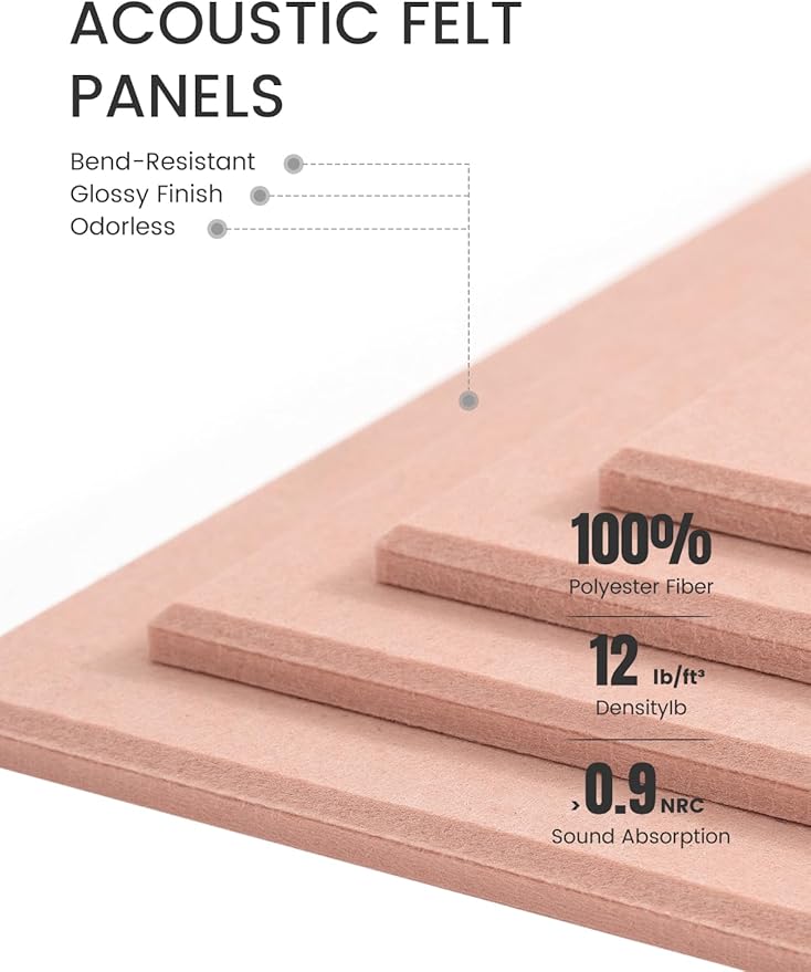 Fluxynara Large Felt Bulletin Board 36" x 24"Cork Board Alternative-6 Pack with 40 Safe Removable Adhesive Tabs, Cork Boards for Walls Cork Board for Home Office Classroom Pin Board-Pink