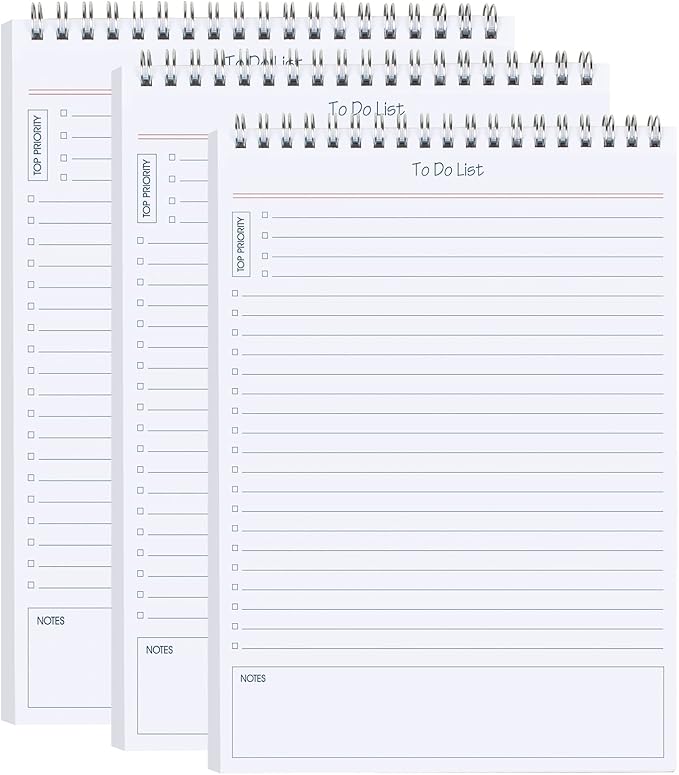 To Do List Notepad 3pcs/set - Daily Planner Notepad Undated 60 Sheets Tear Off, 5.5" x 8.3" Planning Pad Checklist Productivity Note Pad for Work and Personal Organized