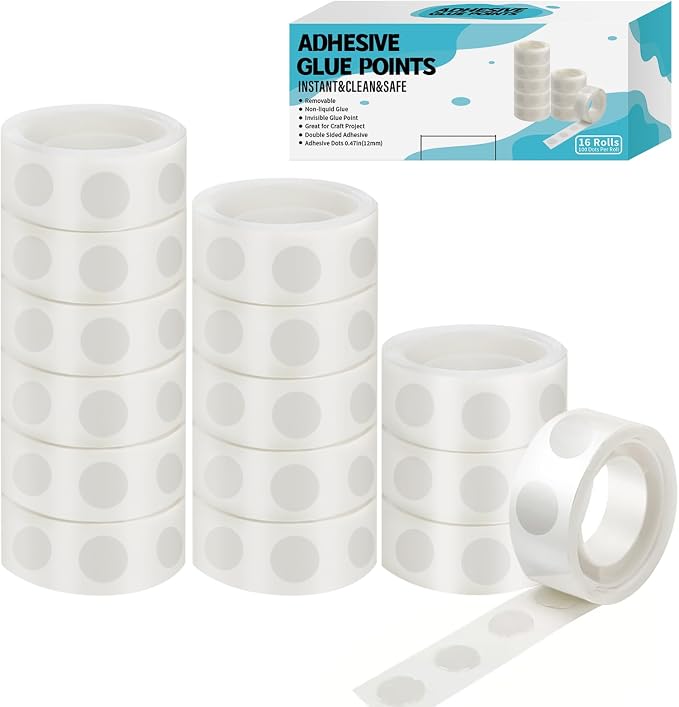 gegemaoyi 1600pcs Glue Point Clear Balloon Glue Removable Adhesive Dots Double Sided Dots of Glue Tape for Balloons Craft Glue Points Dots Sticky Dots or Wedding Decoration