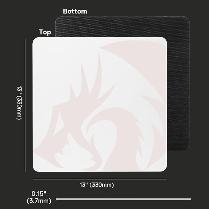 Redragon PG1M Glass Mouse Pad - Ultra-Smooth Precision Surface with Non-Slip Base, Easy to Clean, Hard Mousepad for Gaming - 13 x 13 x 0.15 inches, White