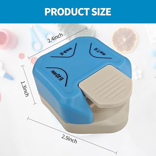 3-in-1 Paper Corner Rounder, Compact and Durable for 4mm/5mm/7mm/10mm Radiusand and Perforation, Round Corners Cutter Ideal for Card Making,Photo Cutter,Scrapbooking and DIY Projects