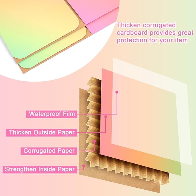 11x6x6 Shipping Boxes Medium Set of 30, Gradient Corrugated Cardboard Box, Mailing Boxes for Packaging Small Business