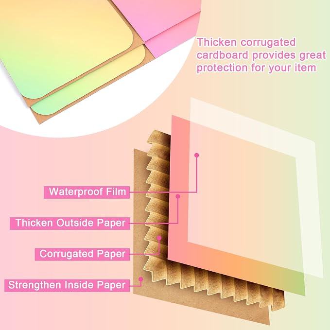 6x6x6 Shipping Boxes Small Set of 30, Gradient Corrugated Cardboard Box, Mailing Boxes for Packaging Small Business