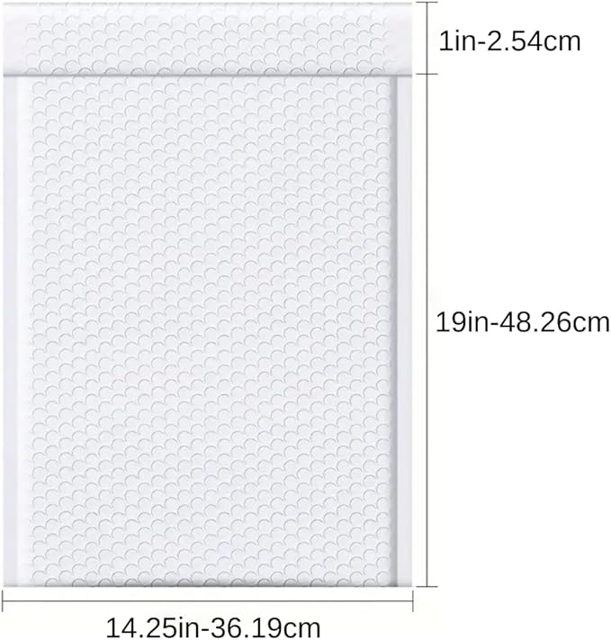 50 PC 14.25x20 Inches Poly Bubble Mailers Shipping Padded Envelopes Self Seal Waterproof Cushion Envelopes Waterproof Grey Usable 14.25x19" #7