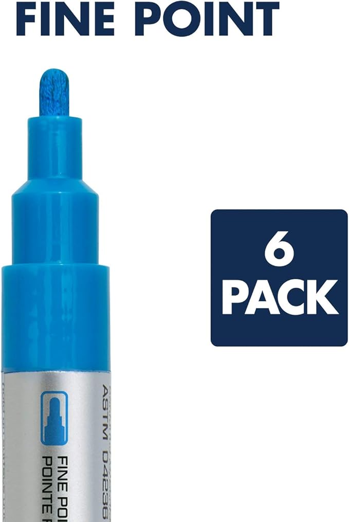 Quartet Dry Erase Markers, Glass Whiteboard Markers, Fine Tip, Assorted Neon Colors, 6 Pack (79558Q)