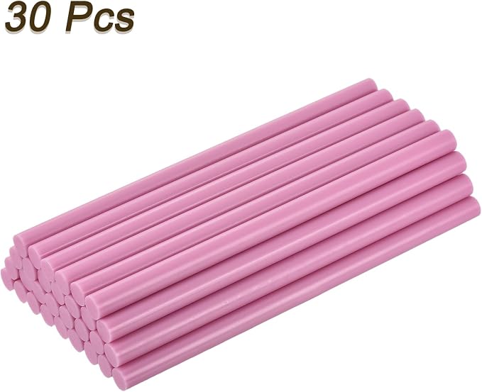 uxcell 30pcs Full Size Hot Glue Gun Sticks 8-inch x 0.43-inch High Sticky Large Hot Glue Sticks for Glue Gun, Pink