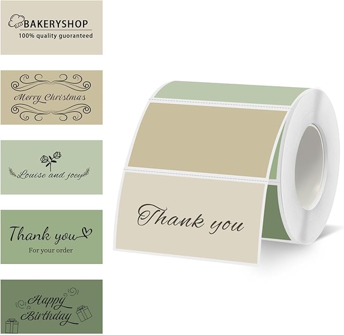 Starboling 2x1 Thermal Labels,Address Barcode Self-Adhesive Thermal Printer Stickers for Logo Design,Name/Price Tag,Address（Green Gradient）