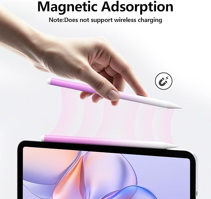 Stylus Pen for iPad 6th-11th Generation-2X Fast Charge Active Pencil Compatible with 2018-2026 Apple iPad Pro 11"/12.9"/M4, iPad Air 3/4/5/M2/M3/M4,iPad mini 5/6/7 Gen-Gradient White Pink | Tilt Sensitivity, USB-C Charge, Compatible with 2018-2026 Appl...