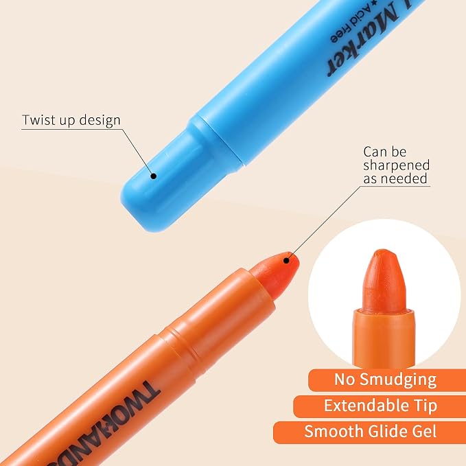 TWOHANDS Bible Highlighters No Bleed, 8 Assorted Colors Gel Highlighters | Marker Pens for Bible Study Journaling, 21403