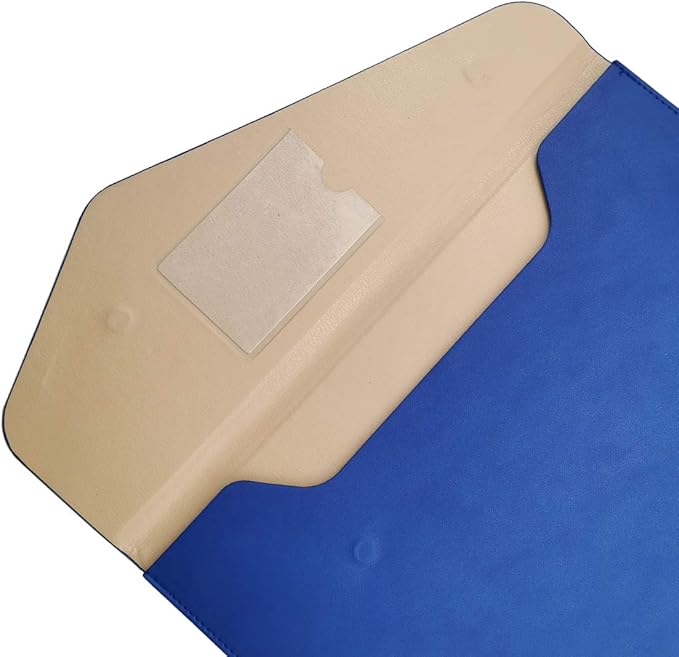 Enyuwlcm PU Leather A4 File Folder Document Holder Waterproof Portfolio Envelope Folder Case with Invisible Magnetic Closure Blue