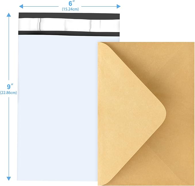 120PC Poly Mailers 6x9 Inch White Mailing Envelopes Bags 6x9 Poly Mailers Shipping Bags with Self Adhesive Seal, Waterproof, and Tear-Proof Postal Bags