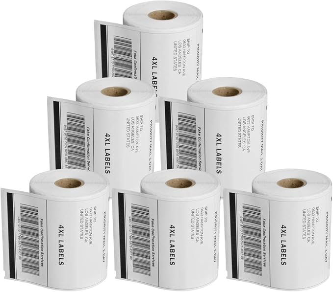 4 x 6 Direct Thermal Labels Compatible with Dymo LabelWriter 4XL 1744907 1755120 4x6 Internet Postage Labels,Thermal Shipping Labels 4x6 (220 Labels/Roll, 1320 Labels)