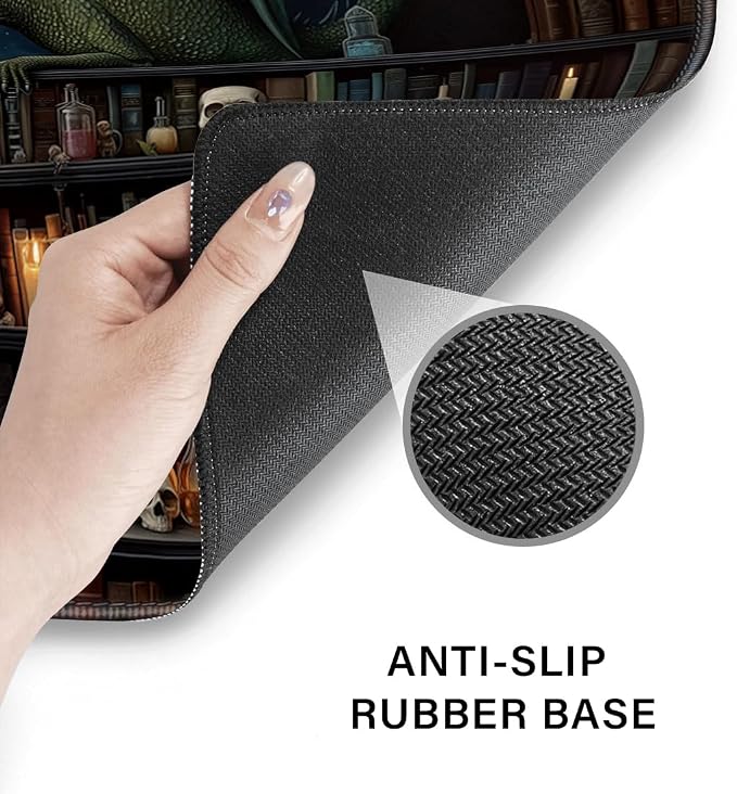 Desk Pad and Keyboard Wrist Rest, Large Mouse Pad + Keyboard Pad+Mouse Wrist Support, Non-Slip Desk Mat Protector for Office, Home 31.5×11.8 Inches Gothic Skeleton