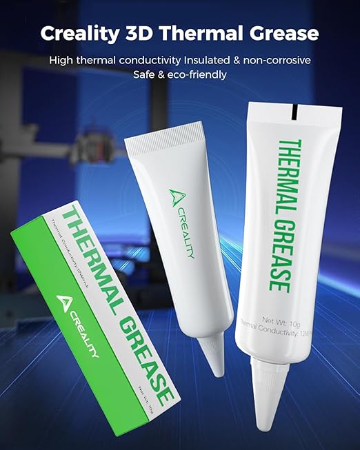 Creality 3D Printer Thermal Grease, High Thermal Conductivity, 250°C High-Temperature Resistant Paste for 3D Printer Hotend&Nozzle, Suit for All FDM 3D Printer (2Pack)