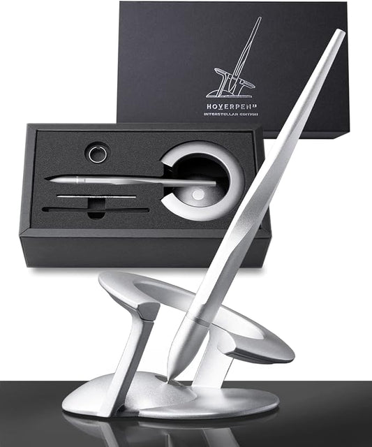 novium Hoverpen Interstellar - Ballpoint Pen, Starlight Silver | Magnetic Features, German-engineered Ballpoin Pen Refill