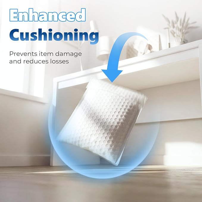 Metronic Bubble Mailers 6x10" 450Pack Padded Envelope True 6x9" Usable Size | 50% Thicker 1/7" Bubble, Self Seal Waterproof Bulk Bubble Envelopes for CD,DVD,Jewelry,Makeup&Small Business,#0,White