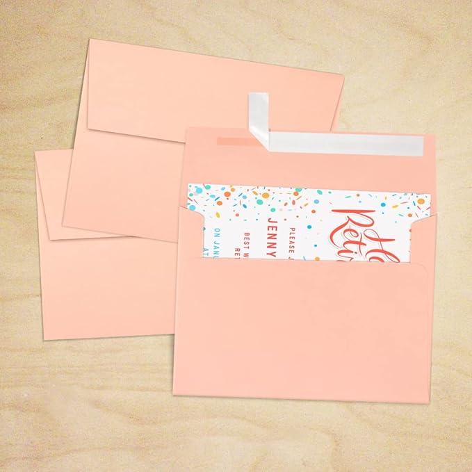 LUXPaper A7 Invitation Envelopes | Peel & Press | 5 1/4" x 7 1/4" | Blush Pink | 80lb. Text | 500 Qty