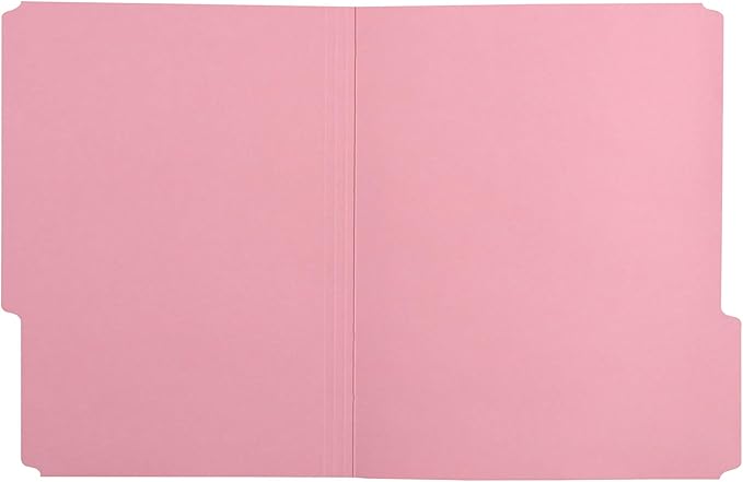 Amazon Basics File Folders for Organization, Letter Size, 1/3 Cut Tab, Pink, 36-Pack