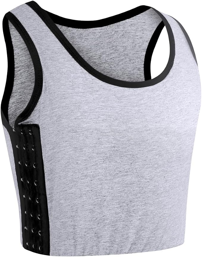 XUJI Transgender FTM Breathable Cotton Elastic Band Colors Chest Binder Tank Top (M-6XL)