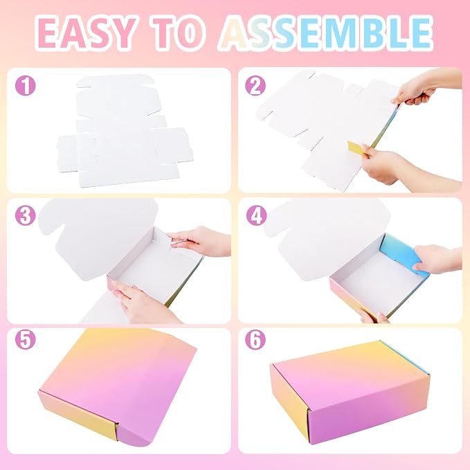 Shipping Boxes for Packaging, 11x8x2 in Corrugated Cardboard Boxes, Mailing Boxes for Small Business(40 Pack, Colorful)