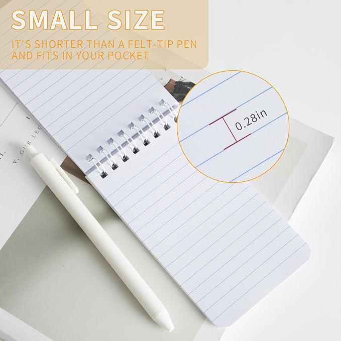 QiCheng Pocket Notebook Small Notepad Pocket Notepad Small Spiral Notebooks 3X5Inches (6-black)