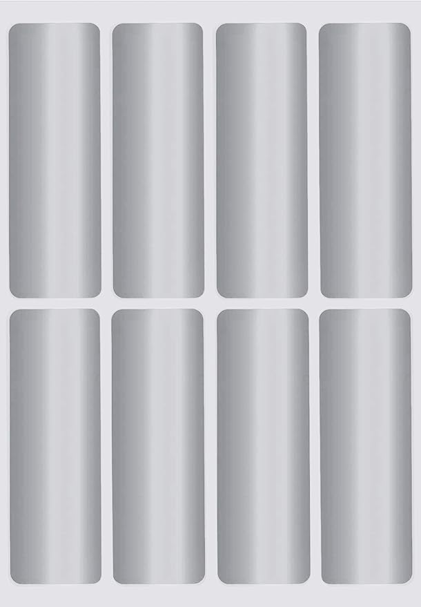 Royal Green 3x1 Labels Sticker Color Code Metallic Silver Stickers - 40 Pack