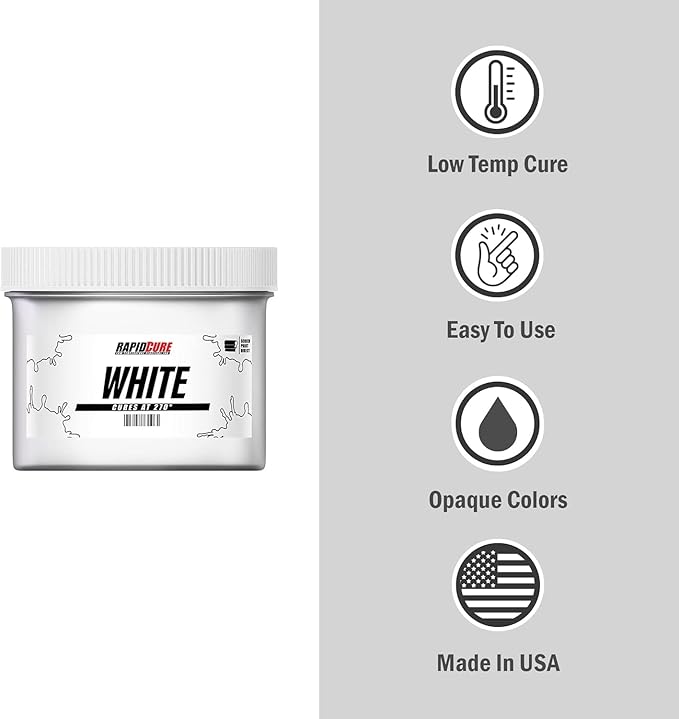 Rapid Cure Screen Printing Ink White 3.5 Gallon - Silk Screen Ink for Fabric and Textiles, Non Phthalate Formula for Shirt Printing - Perfect Addition to Your Screen Printing Kit