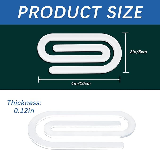 36PCS 4" x 2" Bulk Acrylic Sublimation Paper Clip Blanks Jumbo for Bookmarks Business Card Holders Envelope Holders Photo Album Clip Card Sublimation Giant Acrylic Paper Clips (36PCS)