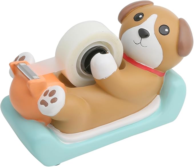 Chapman & Grand Puppy Dog Tape Dispenser (Tan/Turquoise)
