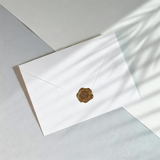 50 PCS White Colorful A7 Envelopes,5x7 Envelopes for Invitations | 5x7 Envelopes with Stickers, V Flap, card envelopes, for Invitations, Wedding Invitation, Birthday, Baby Shower, Graduation