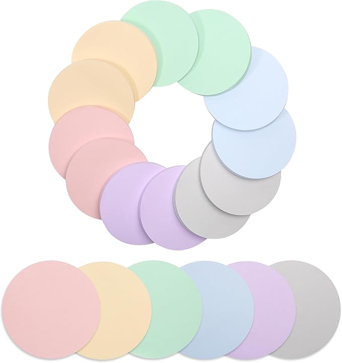 Mr. Pen Round Sticky Notes - 12 Pads, 720 Sheets, Morandi Color, 2.8" x 2.8" Circle Sticky Notes (Pack of 2)