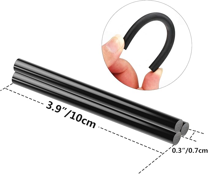 ENPOINT 72 Pack Black Hot Glue Sticks Bulk, 0.27x4" Mini Hot Glue Sticks for Car Dent Repair Handmade DIY Art Craft Home Office Project Craftwork Fix & Repairs