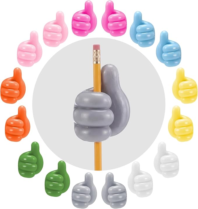 48 Pack Adhesive Pencil Holders Thumb-Shaped Back to School,Multicolor | 48 Pack Adhesive Pencil Holders, Back to School Silicone Pen Holder, Thumb-Shaped Flexible Adhesive Pen Organizer