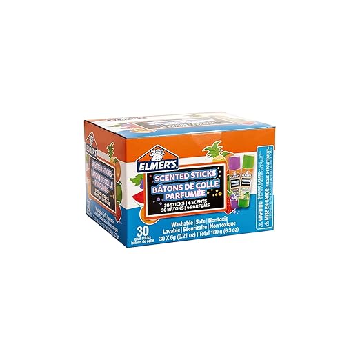 Elmer's Scented Glue Sticks, Washable, Clear, Assorted Scents, 6 Grams, 30 Count - Kids Activity, Arts & Crafts, Creative Fun, #1 Teacher Brand