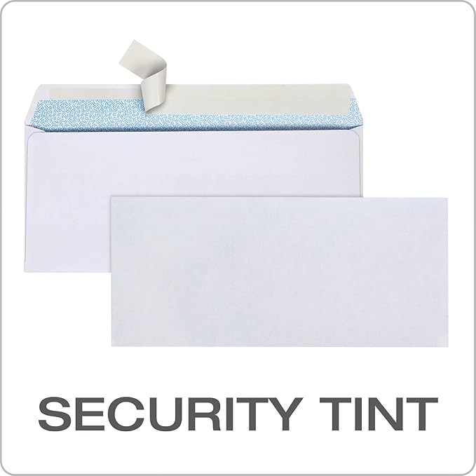 Columbian #10 Security Envelopes,Self Seal Envelopes for Home,School,and Business Mailings,No Window,4-1/8 x 9-1/2 Inches,Durable 24 lb White Paper,500 Count (Pack of 5)