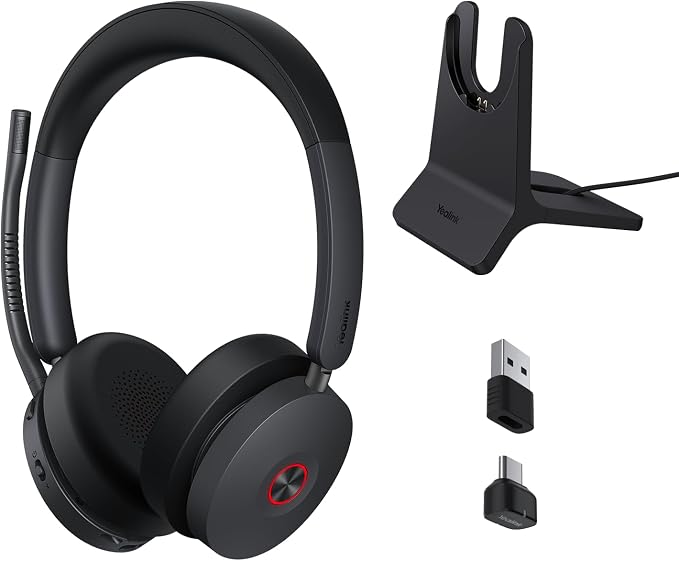 Yealink BH74 UC ANC Wireless Headset with Mic for Work Zoom Certified USB C | 6 AI Noise Cancelling Mic,Bluetooth Headset with Charging Dock,32H Talk Time & Mute Button,USB C/A Dongle Remote Hybrid Work