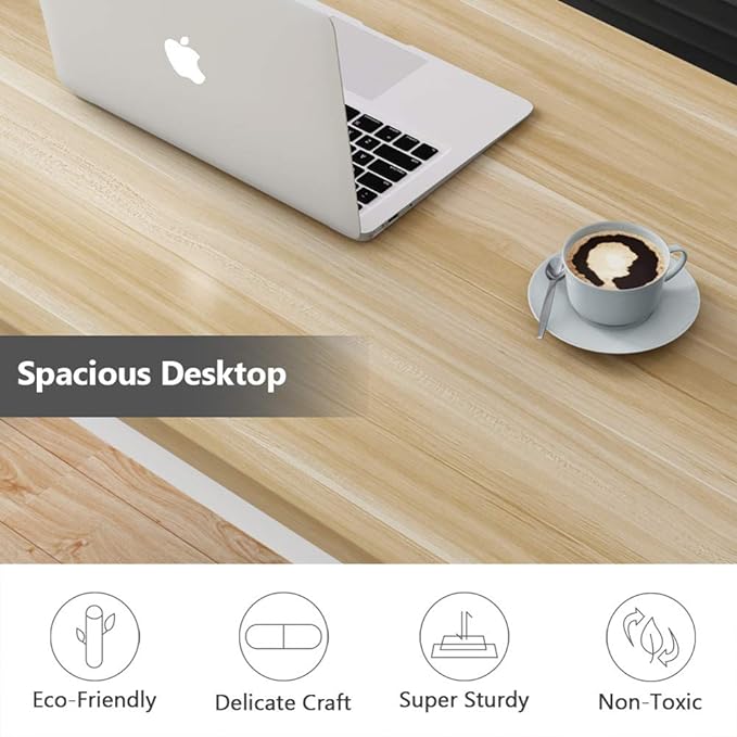 Tribesigns Computer Desk, 47 inch Modern Simple Office Desk Computer Table Study Writing Desk for Home Office, Light Walnut