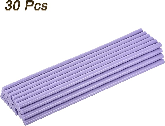 uxcell 30pcs Full Size Hot Glue Gun Sticks 8-inch x 0.27-inch High Sticky Small Hot Glue Sticks for Glue Gun, Purple
