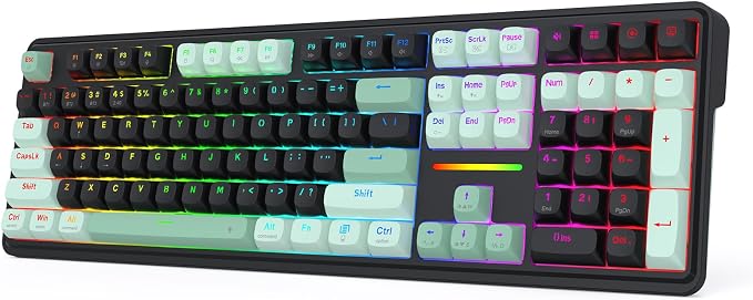 Redragon K745 PRO Wireless 108-Key Gasket RGB Gaming Keyboard, 4 Hotkeys | Extra Shortcut Keys, 0-Delay Tri-Mode, Cushioned Noise Dampening for Creamy Thocky Sound, Unfaded PBT Keycaps, PRO Software