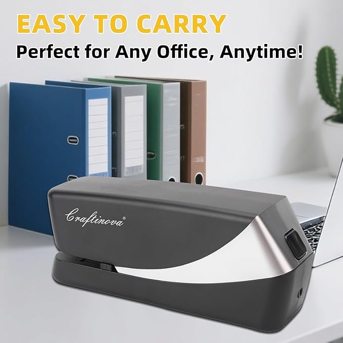 Electric Stapler, Automatic Stapler, Include 2000 Staples and 1 Staple Remover, Heavy Duty, Store 210 Staples，AC or Battery Powered, 25 Sheet Capacity