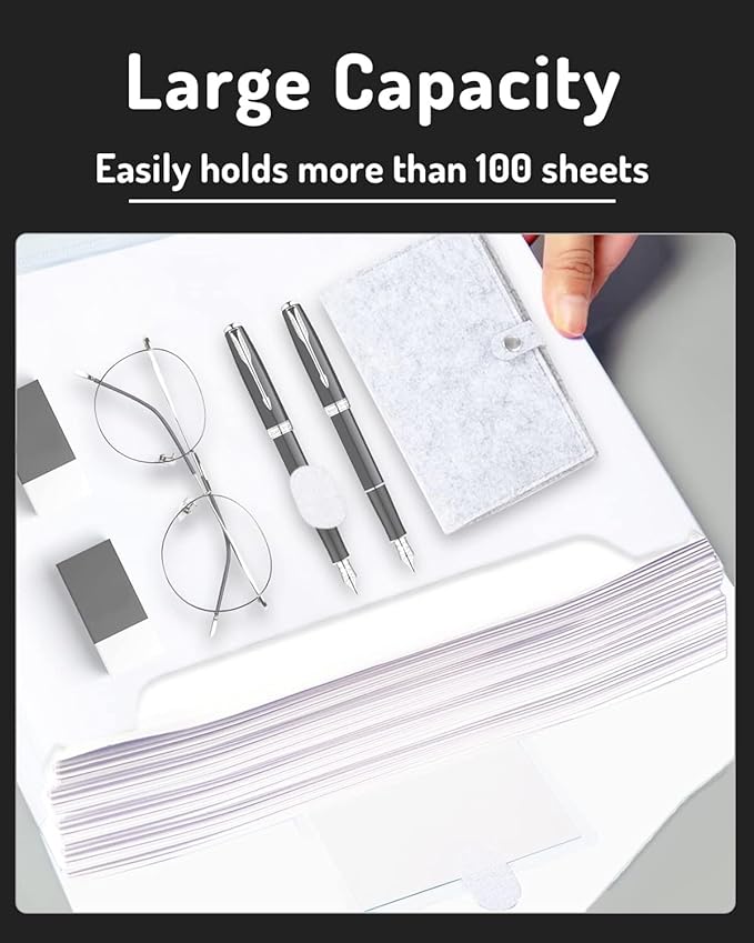 Forvencer Binder Pocket, 24 Pack Super Heavyweight Poly Binder Pocket with Tight Closure, Binder Folders Side Loading, 3 Ring Binder Pocket, Binder Dividers with Pockets, Letter Size, Clear