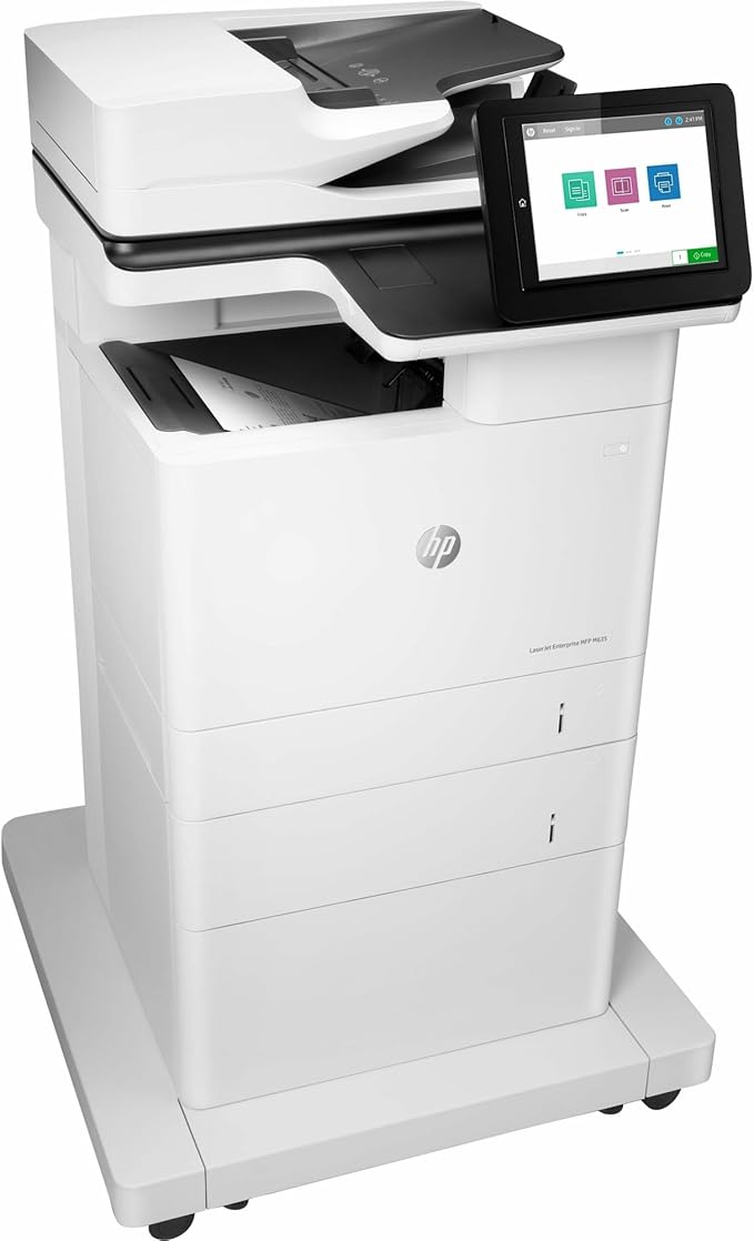 HP LaserJet Enterprise MFP M635fht Monochrome All-in-One Printer with Built-in Ethernet, 2-Sided Printing, Extra Paper Tray & Wheeled Stand (7PS98A)