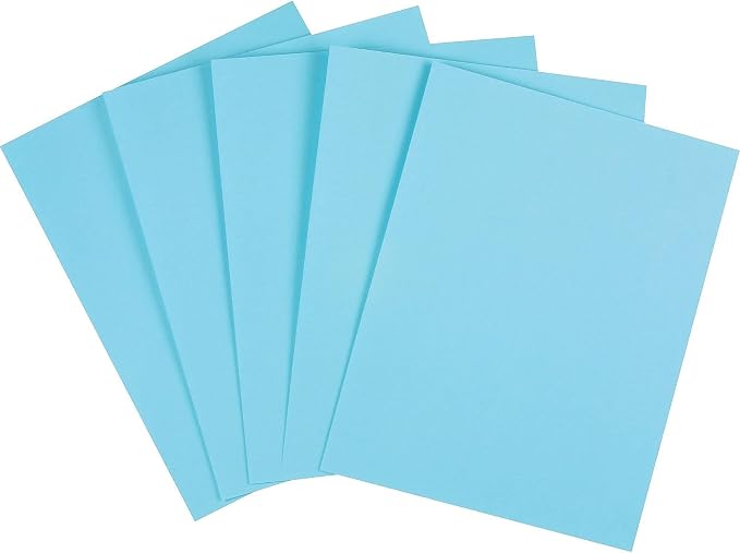 Staples Cardstock Paper, 8.5x11 Inch, 110 lb., Blue, 250/Pack | Heavyweight stock for invitations, signage, and office or school projects.