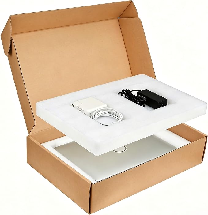 Laptop Shipping Box Great for Laptop Shipping or Storage | Laptop Box Cardboard Secure Mailer Box Great for Laptop Shipping, Fits Most Screen Sizes Up to 17.6 Inch (White)