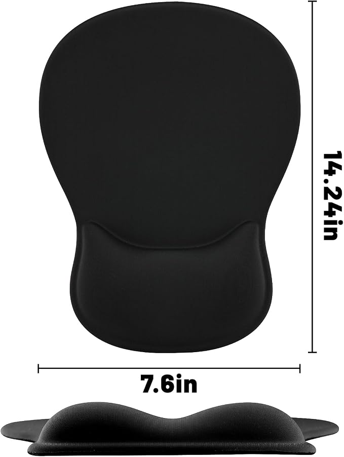 Ergonomic Mouse Pad with Wrist Rest - Gel Wrist Support Mousepad with Non-Slip PU Base for Computer, Laptop, Office & Home