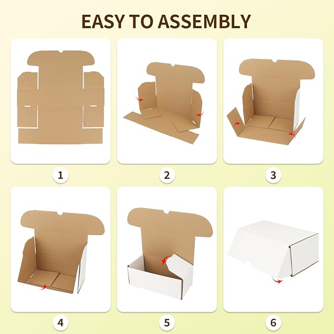 WIFTREY 50 Pack 8x4x3 Small Shipping Boxes for Packing Small Business, White Corrugated Cardboard mailing Box for Shipping